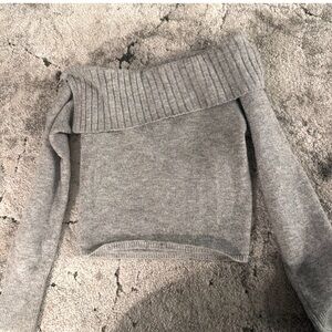 Garage Heather Gray Off-Shoulder Sweater
